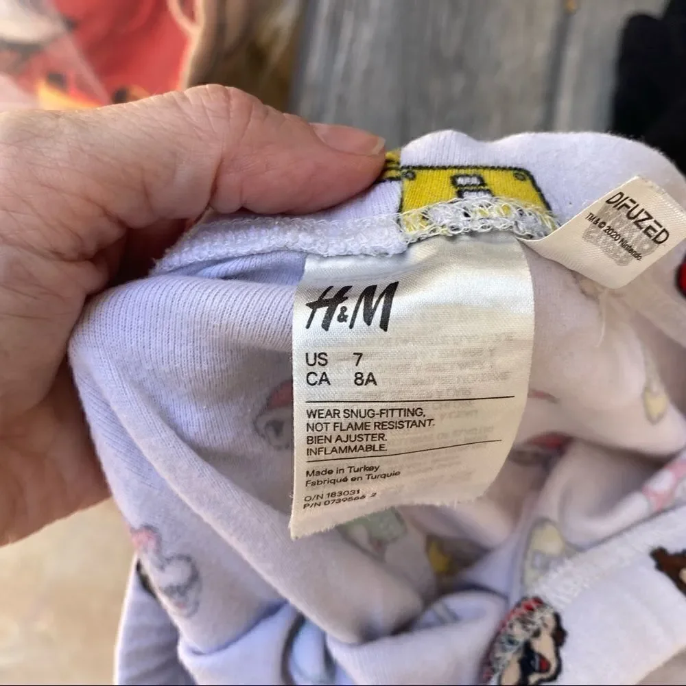 H&M Super Mario pajama set size 7